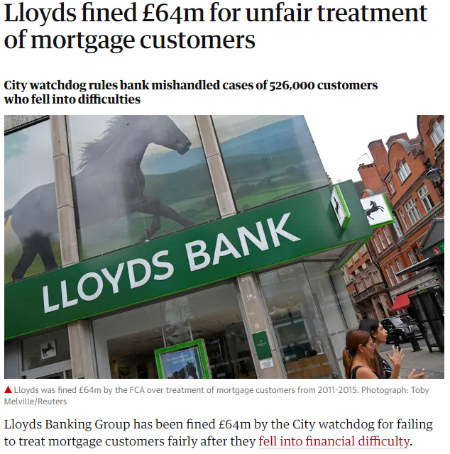 Lloyds bank fined - news article