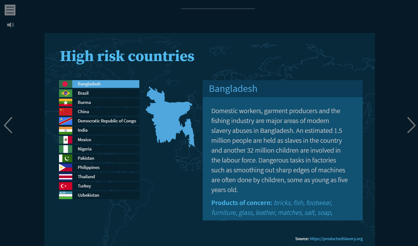 Screenshot of online modern slavery training