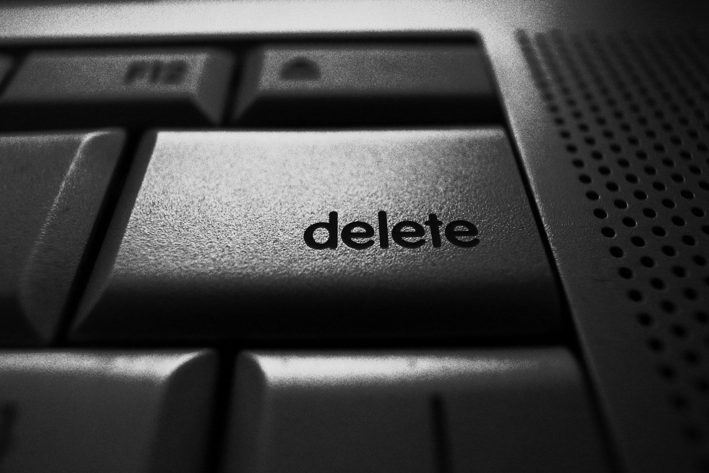 Delete button on a computer keyboard