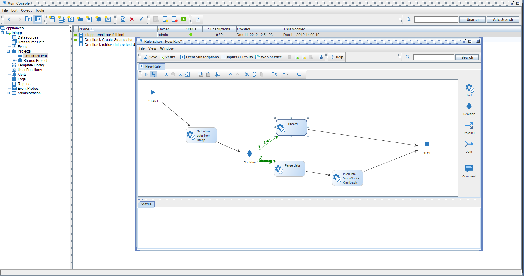 Omnitrack integration built in Intapp Integrate