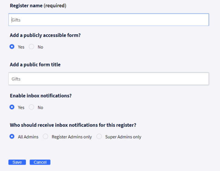 An example of a public Omnitrack reporting form