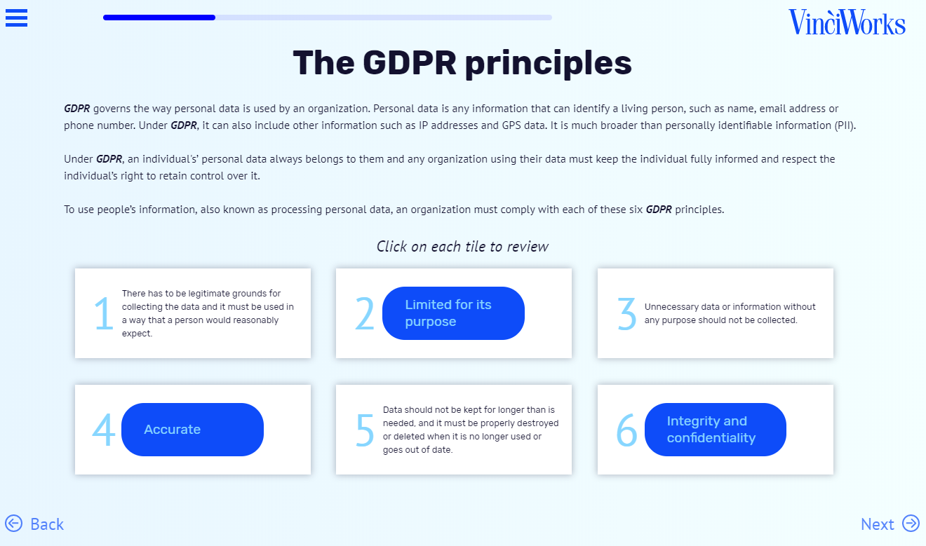 GDPR: An American Perspective GDPR course screenshot