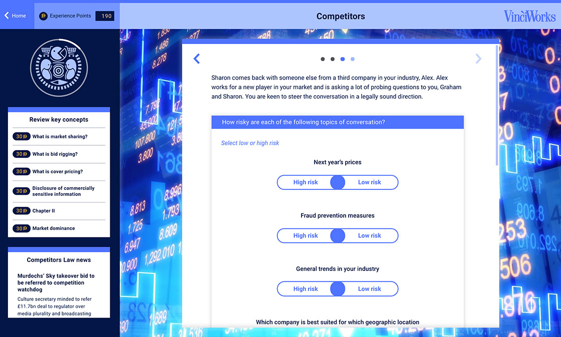 Screenshot of competition law training