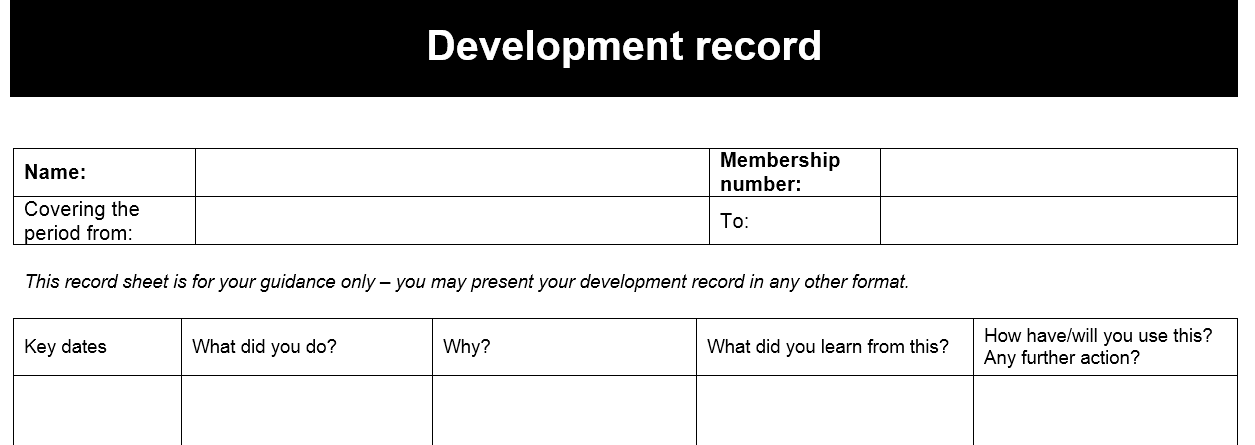 Development record