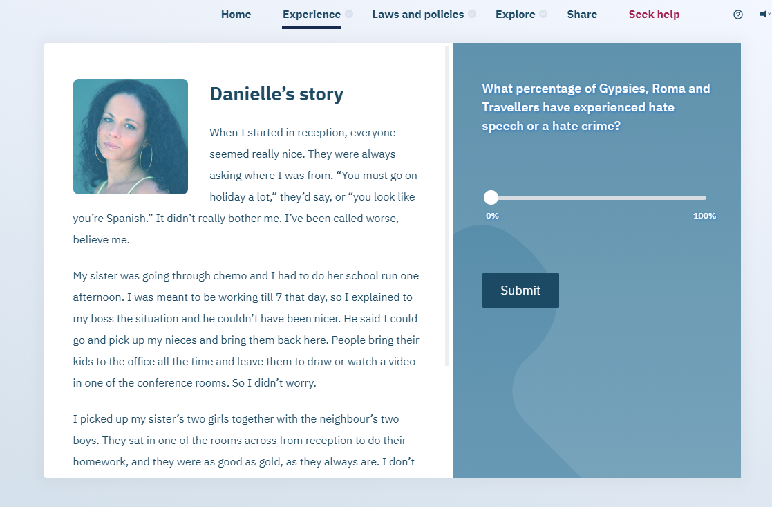 Screenshot of MyStory Diversity course