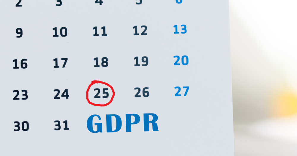 Calendar showing when GDPR is in force