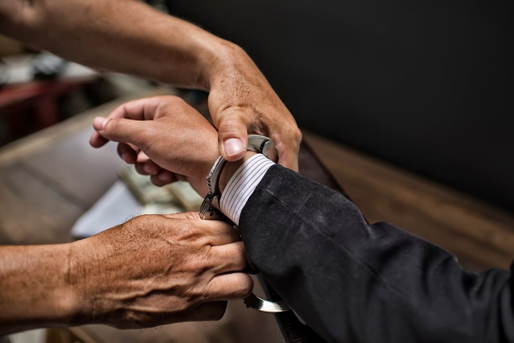 Man being handcuffed