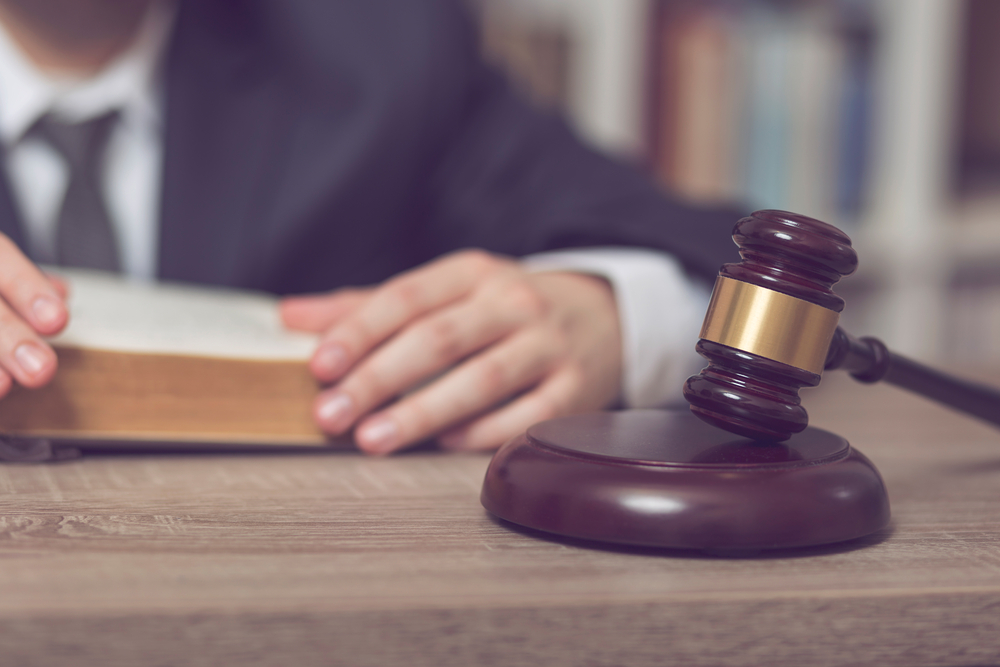 Judge sitting at his desk