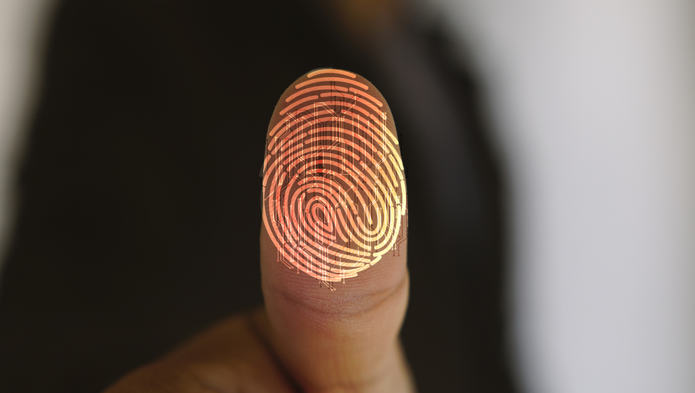 A finger print being taken