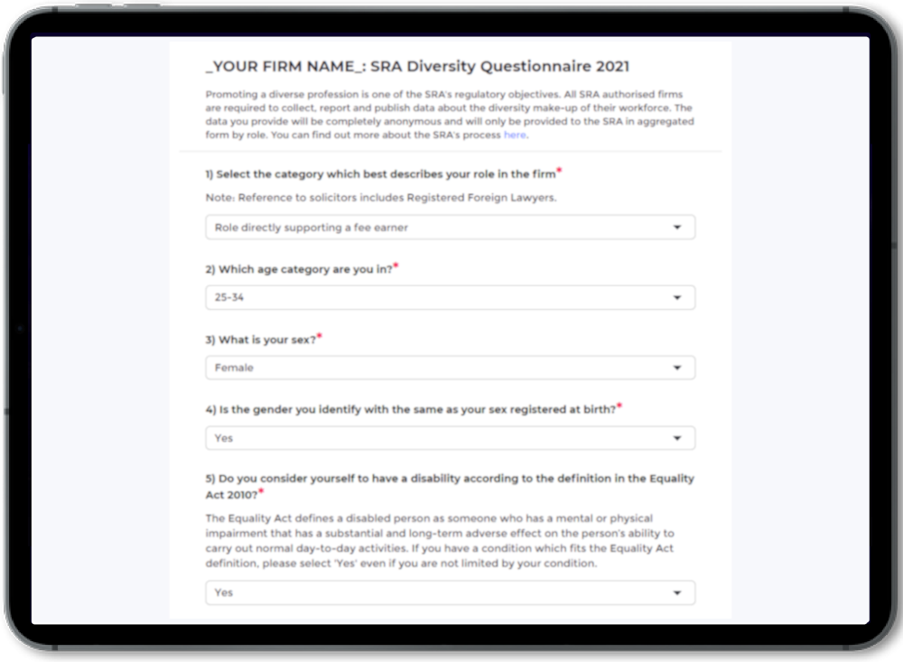 SRA Diversity form